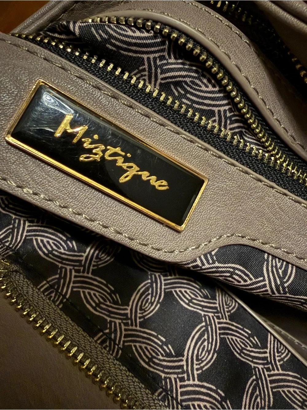 Miztique Taupe Vegan Leather Braided Strap Hobo Shoulder Bag